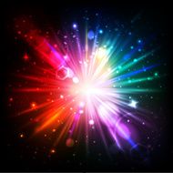 Lights with blurred bokeh and particles in space