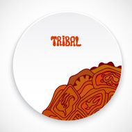 White plate with a print style tribal isolated background