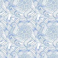 Abstract seamless pattern with flowers hair type Monochrome pri N2