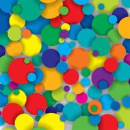 vector pattern of colorful circles with shadows