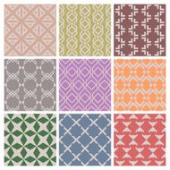 Set of 9 retro and modern style seamless patterns set 3