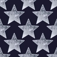 Big metallic silver stars seamless background