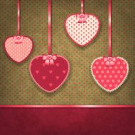 Retro background of vintage design with hearts N9