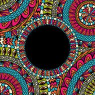 Colorful ethnicity round ornament mosaic vector background N5