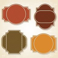 Textured labels and stickers set in retro style N6