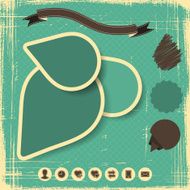 Retro Style Website Template Vector design frame N13