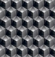 Monochrome abstract textured geometric seamless pattern N6