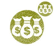 Three money bag vector simple single color icon isolated N2