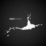 Milk splash isolated on black background N3