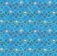 Abstract seamless sea pattern with circles waves and shells