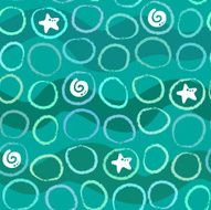 Abstract seamless sea pattern with circles waves and shells N2