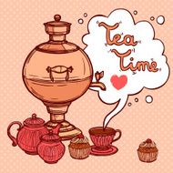 Tea Background With Samovar N2