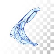 Blue water splash isolated on white N10