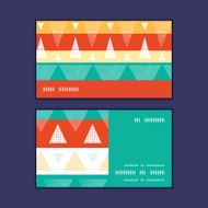 Vector vibrant ikat stripes horizontal stripe frame pattern business cards N2