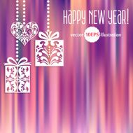 Vector Vintage Happy New Year card design N4