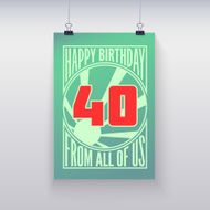 Vintage retro poster Happy birthday N6