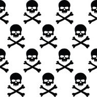 Black and white skulls background