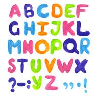 Funny watercolor alphabet