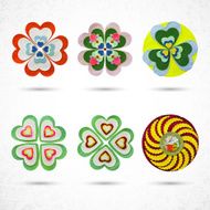 Big set of beautiful colorful flowers Vector illustration N5