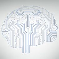 Circuit board computer brain Vector illustration N16