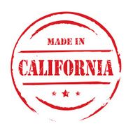 Red vector grunge stamp MADE IN CALIFORNIA