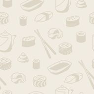 Seamless pattern with sushi N6