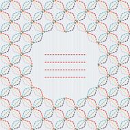 Text frame Traditional Japanese Embroidery Ornament with rhombs