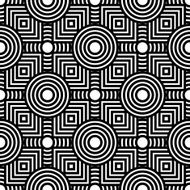 Seamless black and white geometric pattern vector background