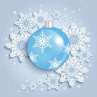 Christmas ball with snowflakes