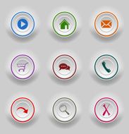 Colored set round buttons for web template