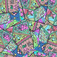 Seamless texture with a print style tribal Ethnic style Vector