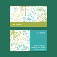 Vector mysterious green garden horizontal stripe frame pattern business cards