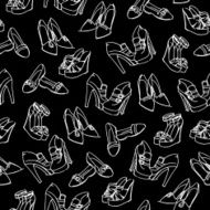 Seamless shoes sketch pattern N2