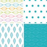 Vector colorful horizontal ogee set of four marching repeat patterns N2