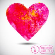 Vector abstract watercolor heart with splashes