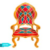 Watercolor vector vintage armchair N4
