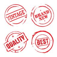 Set of red vector grunge stamps N4