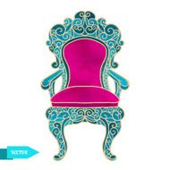 Watercolor vector vintage chair throne