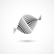 abstract black wave dots pattern with gray background N2