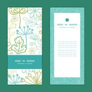 Vector mysterious green garden vertical frame pattern invitation greeting cards N2
