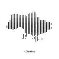 Dotted map of Ukraine for your design