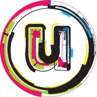 Colorful Grunge Font LETTER u N2