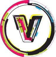 Colorful Grunge Font LETTER V N3