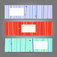 Set of Horizontal Colorful Banners Abstract Geometric ornament Vector Illustration