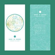 Vector mysterious green garden vertical round frame pattern invitation greeting N2