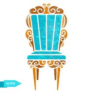 Watercolor vintage chair N2