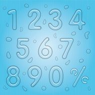 Transparent Water Drop Style Numbers Set