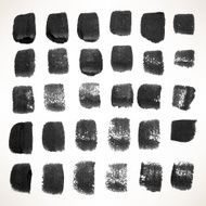 set with black watercolor brush strokes