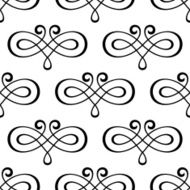 Abstract calligraphic swirls seamless pattern N2