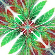 Diagonal symmetrical pattern of the leaves in green
